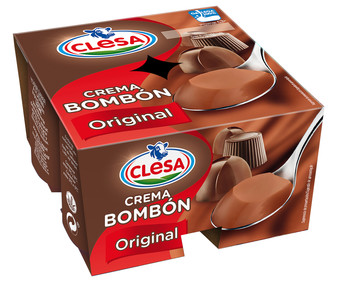 Crema original con sabor a bombón, elaborada con leche gallega 100% CLESA 4 x 125 g. Crema original con sabor a bombón, elaborada con leche gallega 100% CLESA 4 x 125 g.