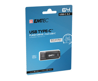 Memoria USB 64GB SANDISK Emtec, conexión USB3.2 tipo-C.
