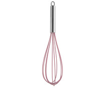 Varillas batidoras de silicona color rosa con mango de acero inoxidable, 30cm. ACTUEL.