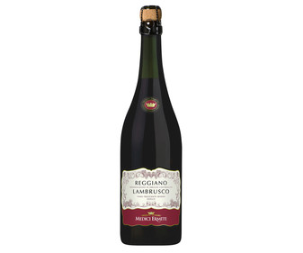 Vino tinto lambrusco, frizzante dulce, con denominación de origen Reggiano MEDICI ERMETE botella 75 cl. Vino tinto lambrusco, frizzante dulce, con denominación de origen Reggiano MEDICI ERMETE botella 75 cl.