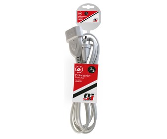 Prolongador clavija plana 2x1mm 3m blanco, NINE&ONE. Prolongador clavija plana 2x1mm 3m blanco, NINE&ONE.
