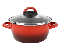 Cacerola de acero vitrificado con tapa, 20 cm., apto para inducción, SFUMATO MAGEFESA.