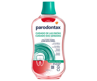 Enjuague bucal dario sin alcohol, para el cuidado de las encías PARODONTAX 500 ml.