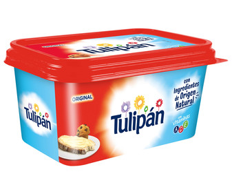 Tarrina de margarina 3/4, elaborada con ingredientes de oirgen natural TULIPÁN Original 500 g. Tarrina de margarina 3/4, elaborada con ingredientes de oirgen natural TULIPÁN Original 500 g.