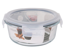 Recipiente hermético de vidrio vidrio borosilicato, 0,6 litros, SANTA CLARA.