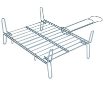 Parrilla rectangular doble para barbacoas doble, 45x50cm, BARBACOA.