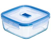 Recipiente hermético rectángular de vidrio templado Pure Box Active, 0,76 litros, 13cm. LUMINARC.