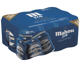 Cervezas sin alcohol MAHOU pack de 12 latas de 33 cl. Cervezas sin alcohol MAHOU pack de 12 latas de 33 cl.