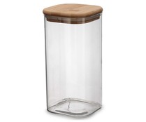 Bote de vidrio con tapa de bambú, 1,4L, QUID.