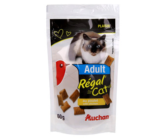 Snacks para gatos adultos a base de pollo AUCHAN ADULT 60 g. Snacks para gatos adultos a base de pollo AUCHAN ADULT 60 g.