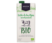 Leche de los Alpes semidesnatada ecológico ASANA 1 l.