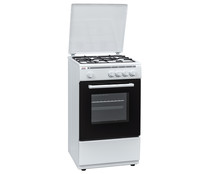 Cocina sobremesa gas butano NEW POL NWC55BW 4 fuegos, horno, grill, H: 85cm, A: 50cm, F: 50cm.