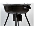 Barbacoa redonda con ruedas y tapa para carbón, 59x24x61cm. GARDENSTAR ALCAMPO.