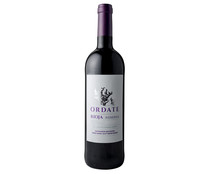 Vino tinto reserva con denominación de origen calificada Rioja ORDATE botella de 75 cl.