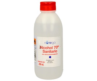 Alcohol sanitario 70º con cloruro de benzalconio NORIEGA 250 ml.