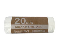 Bolsas de basura compostables 43 x 48 cm 10 litros ECOFAMI 20 uds.