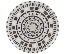 Plato llano de loza de 26cm con diseño mosaico en tonos naturales, Barroc Mónaco LA MEDITERRÁNEA.