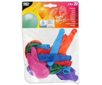 Globos colores surtidos PAP STAR 20 unidades. Globos colores surtidos PAP STAR 20 unidades.