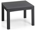 Conjunto de muebles de jardín Rosalie color grafito compuesto por 2 sillones individuales, sofá de 2 plazas y mesa, KETER.