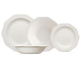 Vajilla completa de 19 piezas fabricada en loza inglesa con diseño octogonal, Artic White CHURCHILL.