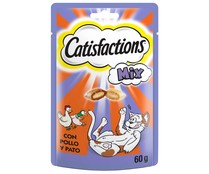 Snack para gatos de pollo y pato CATISFACTIONS MIX 60 g.