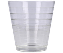 Pack de 10 vasos de vidrio transparente con diseño en relieve, 0,25 litros, Touluse SWEET AHOME.