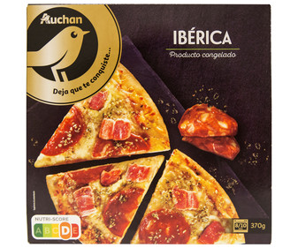 Pizza congelada de panceta y chorizo ibérico ALCAMPO GOURMET 370 g. Pizza congelada de panceta y chorizo ibérico ALCAMPO GOURMET 370 g.