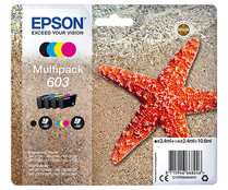 Pack de 4 cartuchos de tinta EPSON 603 pack negro, cian, magenta y amarillo.