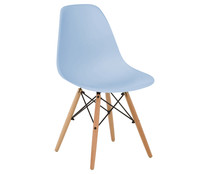 Silla Norway con patas nordicas en madera color celeste y haya, ADEC. Silla Norway con patas nordicas en madera color celeste y haya, ADEC.