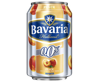 Cerveza sabor melocotón 0,0% alcohol lata de 33 centilitros Cerveza sabor melocotón 0,0% alcohol lata de 33 centilitros