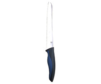 Cuchillo panero con hoja de sierra de acero inoxidable de 20cm. y mango bicolor, ACTUEL.
