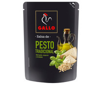 Salsa Pesto tradicional, ideal para pasta, carpaccio y ensaladas GALLO 140 g.