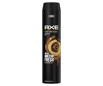 Desodorante en spray para hombre con protección anti transpirante hasta 48 horas AXE Dark temptation XXL 250 ml. Desodorante en spray para hombre con protección anti transpirante hasta 48 horas AXE Dark temptation XXL 250 ml.