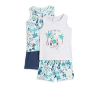 Lote de 2 pijamas  de algodón para bebé INEXTENSO, talla 98.