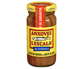 Filetes de anchoa en aceite de oliva L'ESCALA bote de 100 g. Filetes de anchoa en aceite de oliva L'ESCALA bote de 100 g.
