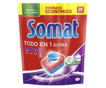 Detergente lavavajillas a máquina SOMAT Tabs TodoEn1 26 dosis 457 gr.