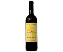 Vino tinto gran reserva con denominación de origen La Mancha LA LLANURA botella de 75 cl.
