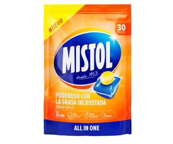 Detergente para lavavajillas MISTOL ALL IN ONE 30 uds. 450 g. Detergente para lavavajillas MISTOL ALL IN ONE 30 uds. 450 g.