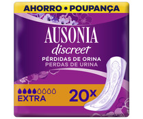 Compresas para pérdidas de orina severas AUSONIA Discreet 20 uds.