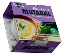 Mutabal (crema de berenjena) elaborado con aceite de oliva virgen extra SHUKRAN 200 g.