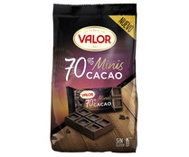 Chocolatinas de chocolate negro 70 % cacao VALOR 200 g.
