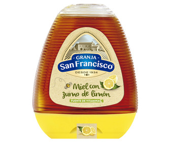 Miel con zumo de limón GRANJA SAN FRANCISCO 350 gr, Miel con zumo de limón GRANJA SAN FRANCISCO 350 gr,