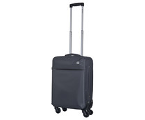 Maleta de cabina de color gris oscuro de 55 cm y 4 ruedas ABS, AIRPORT ALCAMPO.