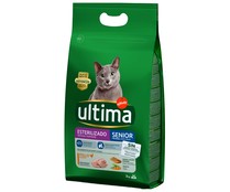 Pienso para gatos esterilizados senior a base de pollo y cebada ULTIMA AFFINITY bolsa 3 kg.