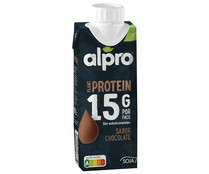 Bebida de soja 100% vegetal, enriquecida con proteinas y con sabor a chocolate ALPRO Plant protein 250 ml.