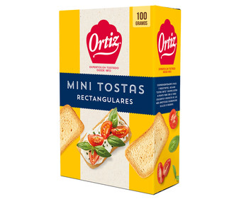Mini tostas rectangulares ORTIZ 100 g. Mini tostas rectangulares ORTIZ 100 g.
