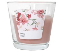 Vela en vaso perfumada, aroma rosas, tamaño S, ACTUEL.