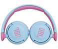 Auriculares bluetooth para niños tipo diadema JBL JR 310 BT, control de volumen, color azul y rosa.
