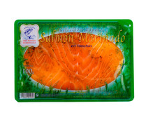 Salmón marinado en lonchas AHUMADOS DOMINGUEZ 100 g.
