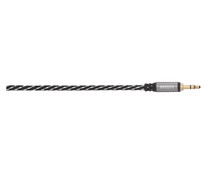Cable HAMA de Jack 3,5mm macho a Jack 3,5mm macho, 0,5 metros, terminales dorados, color negro.